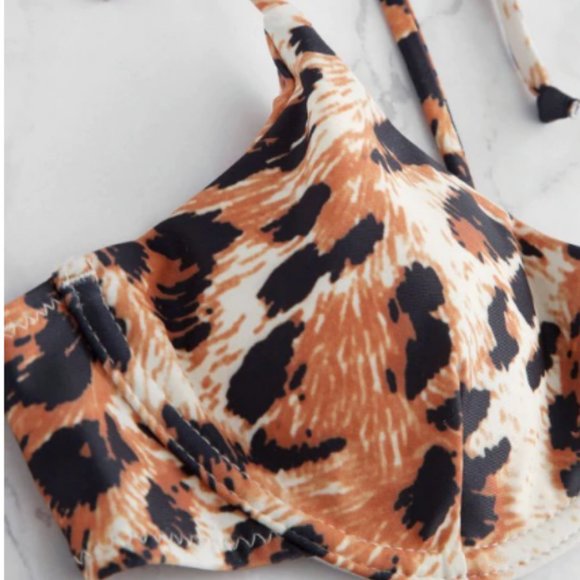 ZAFUL Leopard Tie String Underwire Bikini Set - Picture 5 of 6